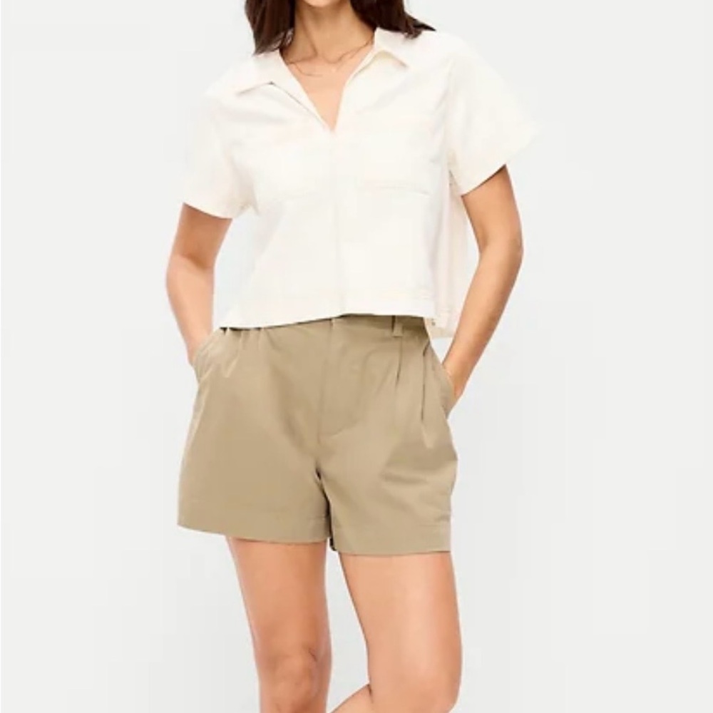 Old Navy high waisted OGC Chino Shorts 3.5” Inseam Cinnamon Color L NWT